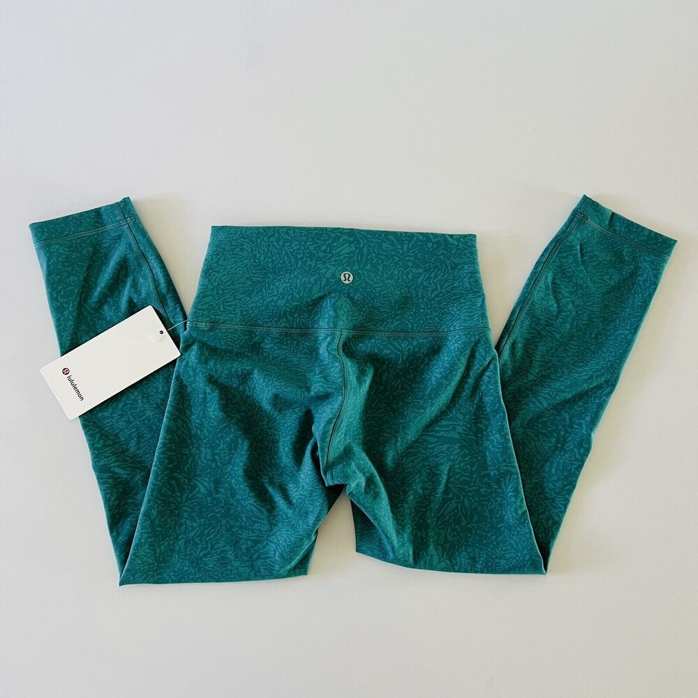 LULULEMON ATHLETICA Crunch Teal Lagoon Wunder Train HR Crop 23" Leggings - US 6 - Picture 5 of 8